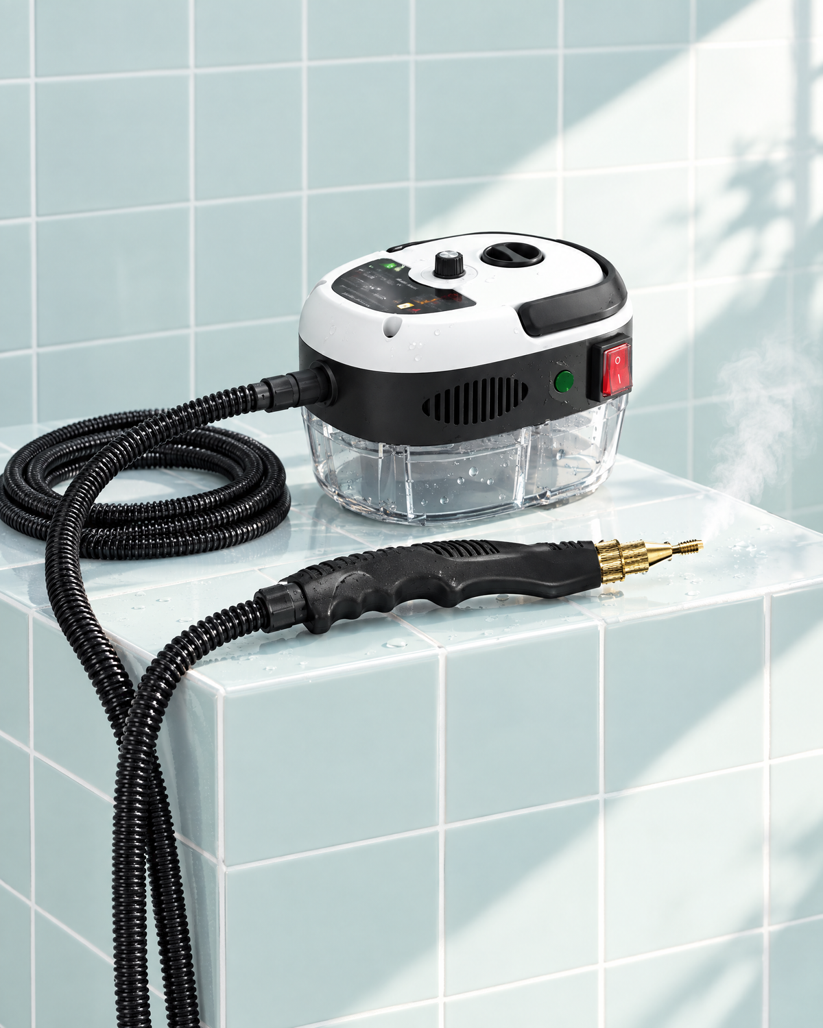 Vapora Pro 2500 posée sur du carrelage de salle de bain
