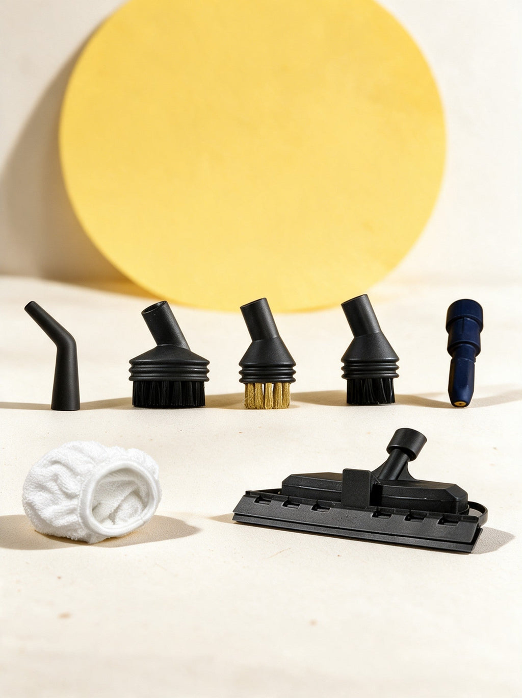 Les huit pièces du kit sols et vitres Vapora